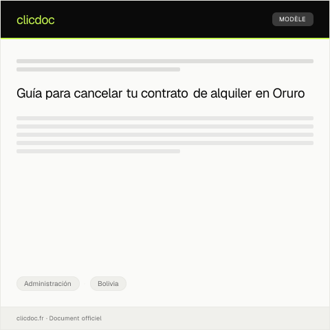 Vista previa del documento Cancelar contrato de alquiler de vivienda social ante la Alcaldía de Oruro — Administración, Bolivia