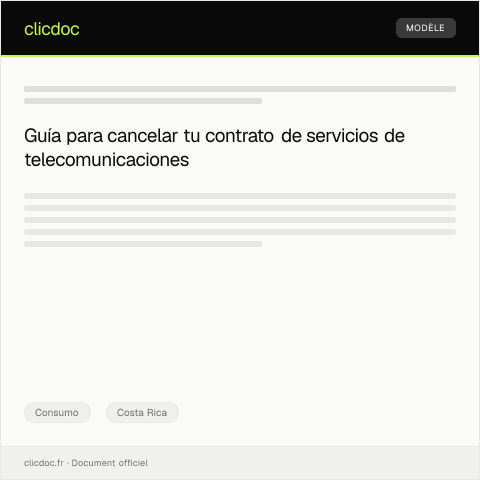 Vista previa del documento Cancelar contrato de servicios de telecomunicaciones — Consumo, Costa Rica