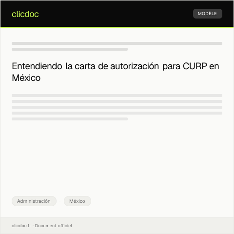 Vista previa del documento Carta de autorización para el uso de CURP — Administración, México