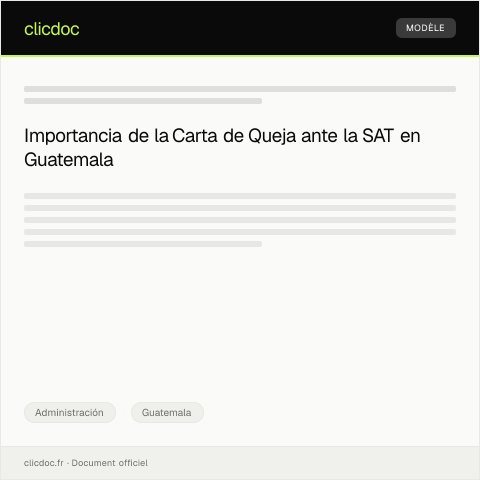 Vista previa del documento Carta de Queja ante la SAT — Administración, Guatemala