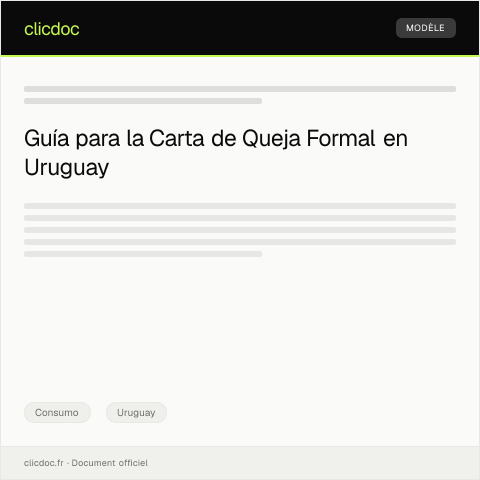 Vista previa del documento Carta de Queja Formal — Consumo, Uruguay