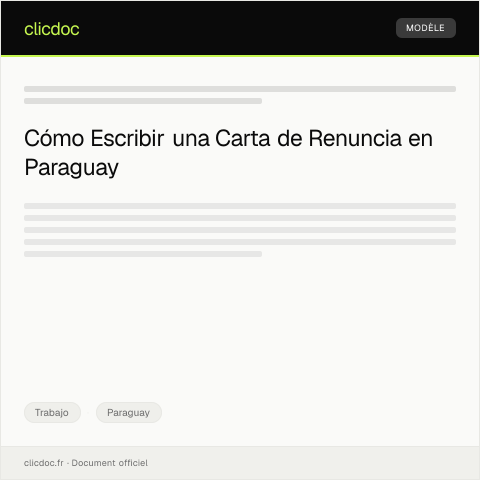 Vista previa del documento Carta de renuncia — Trabajo, Paraguay