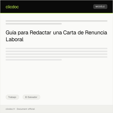 Vista previa del documento Carta de renuncia laboral — Trabajo, El Salvador