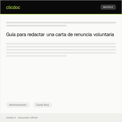Vista previa del documento Carta de renuncia voluntaria al puesto de trabajo en la Empresa XYZ — Administración, Costa Rica