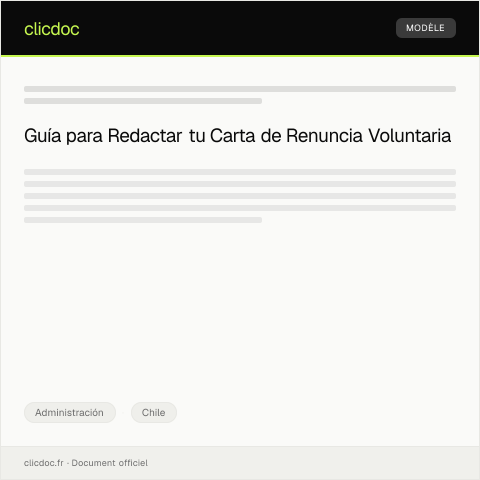 Vista previa del documento Carta de renuncia voluntaria a mi puesto laboral — Administración, Chile