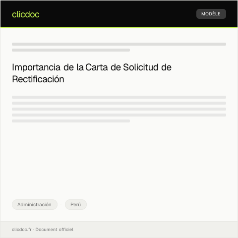 Vista previa del documento Carta de solicitud de rectificación — Administración, Perú