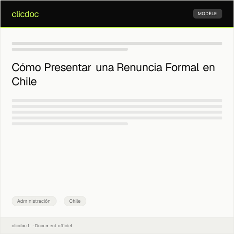 Vista previa del documento Demitirse formalmente de un empleo ante la Inspección del Trabajo — Administración, Chile