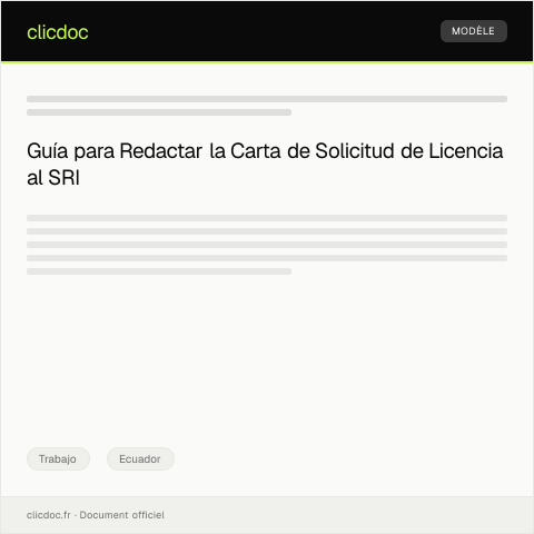 Vista previa del documento Carta de Solicitud de Licencia — Trabajo, Ecuador
