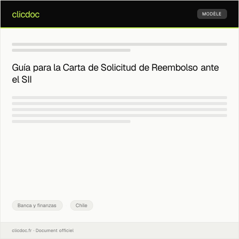 Vista previa del documento Carta de Solicitud de Reembolso — Banca y finanzas, Chile