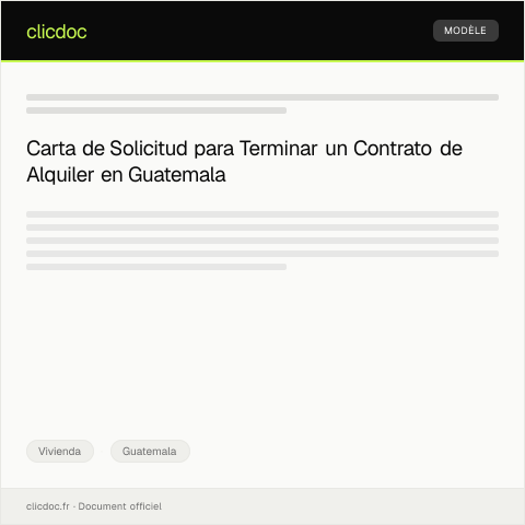 Vista previa del documento Carta de solicitud de terminación de contrato de alquiler de vivienda — Vivienda, Guatemala