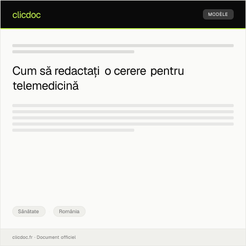 Document preview: Cerere pentru acces la serviciile de telemedicină — Sănătate, România