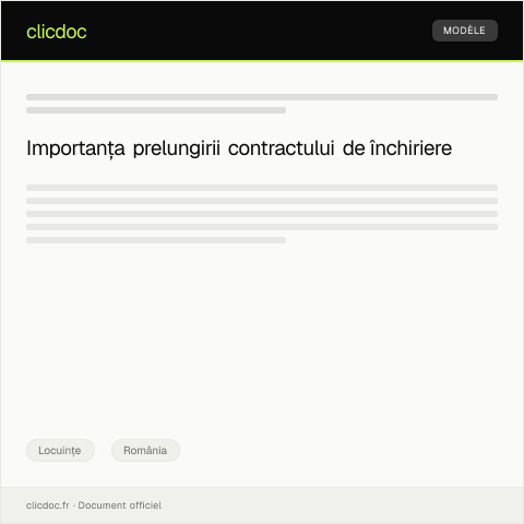 Document preview: Cerere de prelungire a contractului de închiriere și notificare de încetare — Locuințe, România