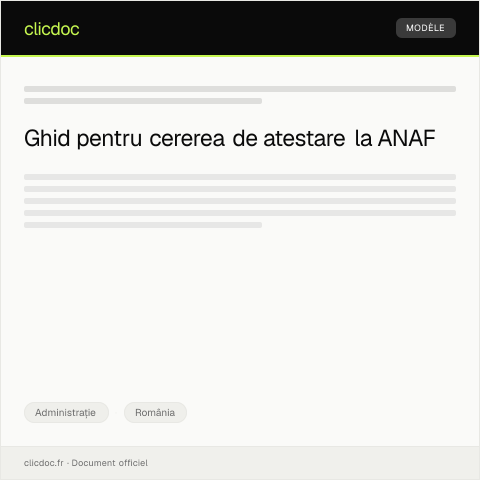 Document preview: Cerere de eliberare a unei atestări — Administrație, România