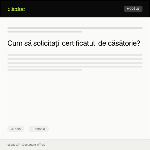 Document preview: Cerere de eliberare a certificatului de căsătorie — Juridic, România
