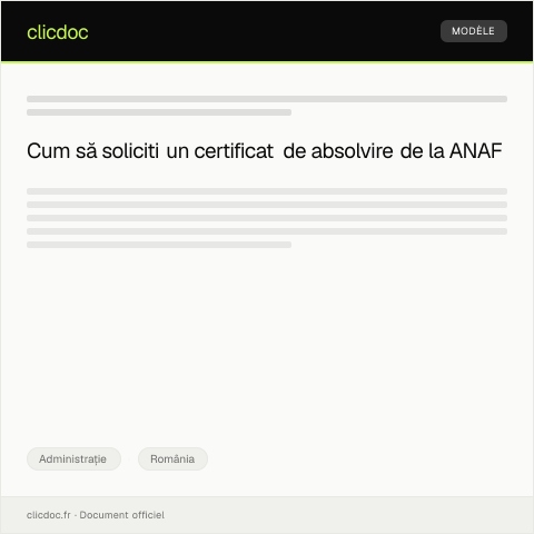Document preview: Cerere de eliberare a certificatul de absolvire — Administrație, România