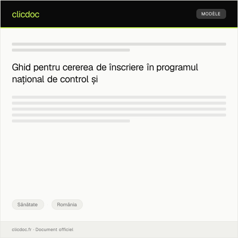 Document preview: Cerere pentru înscrierea în programul național de control și profilaxie — Sănătate, România