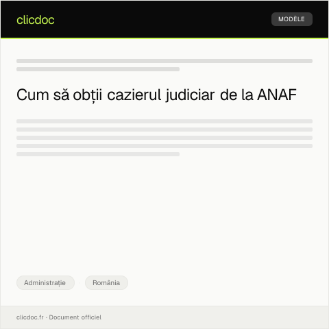 Document preview: Cerere pentru emiterea cazierului judiciar — Administrație, România