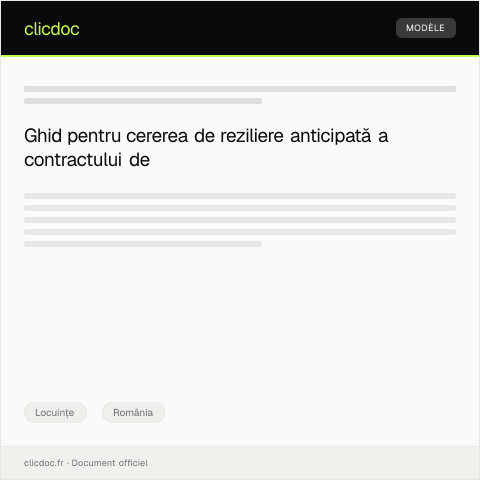 Document preview: Cerere de reziliere anticipată a contractului de închiriere a locuinței — Locuințe, România