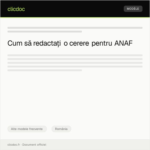 Document preview: Cerere pentru verificarea statutului fiscal al unei entități — Alte modele frecvente, România