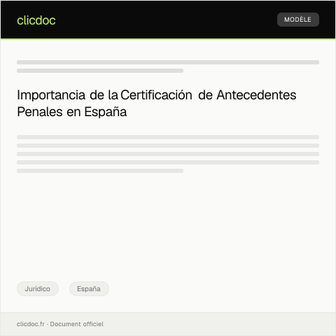 Vista previa del documento Certificación de antecedentes penales para trámites migratorios — Jurídico, España