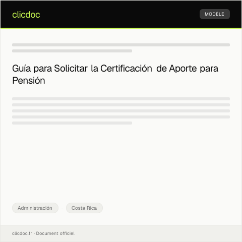 Vista previa del documento Certificación de aporte para trámite de pensión en la Caja Costarricense de Seguro Social — Administración, Costa Rica