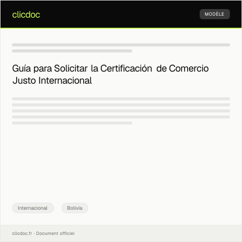 Vista previa del documento Certificación de prácticas de comercio justo internacional — Internacional, Bolivia