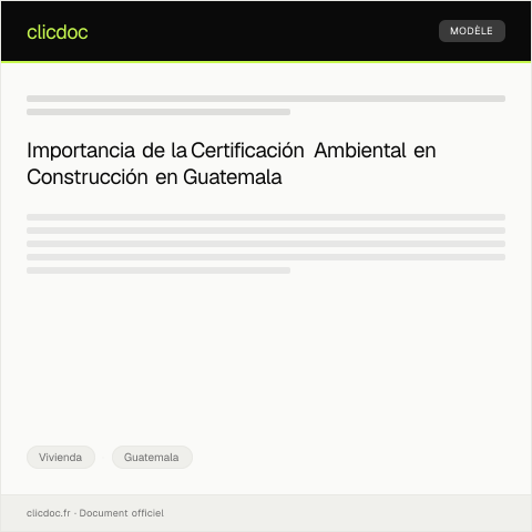 Vista previa del documento Certificación de cumplimiento de normas ambientales en construcción — Vivienda, Guatemala
