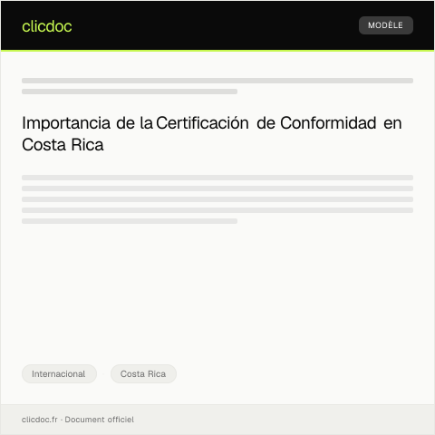 Vista previa del documento Certificación de Conformidad con Normas Internacionales — Internacional, Costa Rica