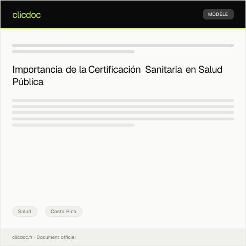 Vista previa del documento Certificación de cumplimiento de protocolos sanitarios en centros de salud — Salud, Costa Rica