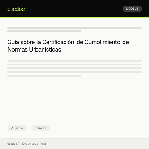 Vista previa del documento Certificación de cumplimiento de normas urbanísticas en trámites para permisos de edificación — Vivienda, Ecuador