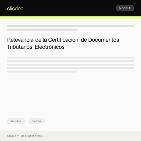 Vista previa del documento Certificación de Emisión de Documentos Tributarios Electrónicos — Jurídico, Bolivia