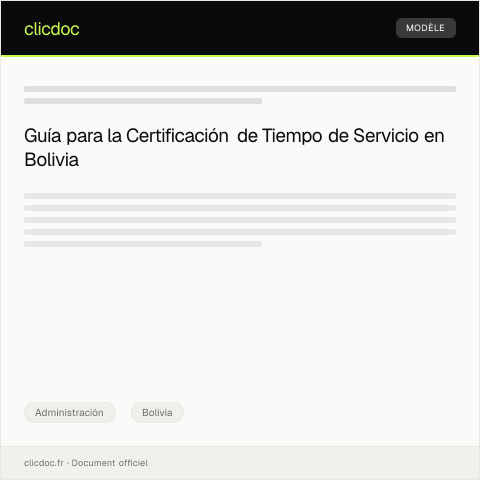 Vista previa del documento Certificación de Tiempo de Servicio para Fines de Jubilación — Administración, Bolivia