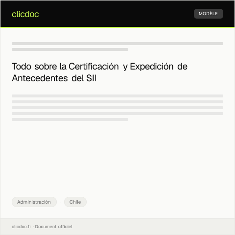 Vista previa del documento Certificación y expedición de antecedentes en línea — Administración, Chile