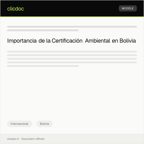 Vista previa del documento Certificación de cumplimiento con regulaciones internacionales ambientales — Internacional, Bolivia