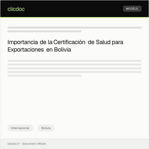 Vista previa del documento Certificación de acuerdo con normativas internacionales de salud — Internacional, Bolivia