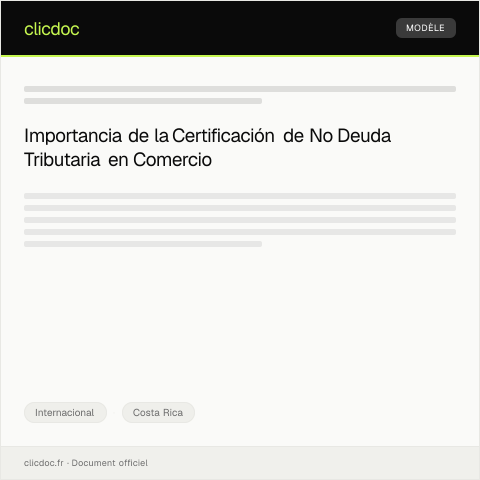 Vista previa del documento Certificación de No Deuda Tributaria para Internacional — Internacional, Costa Rica