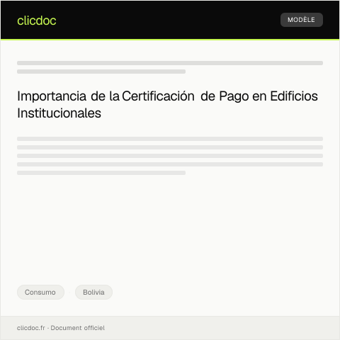 Vista previa del documento Certificación de Pago de Servicios en Edificios Institucionales — Consumo, Bolivia