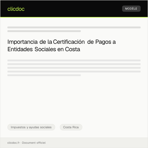 Vista previa del documento Certificación de pagos realizados a entidades sociales — Impuestos y ayudas sociales, Costa Rica