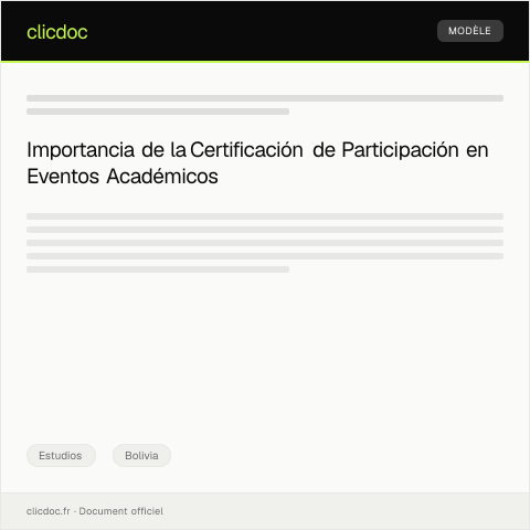 Vista previa del documento Certificación de participación en eventos académicos — Estudios, Bolivia