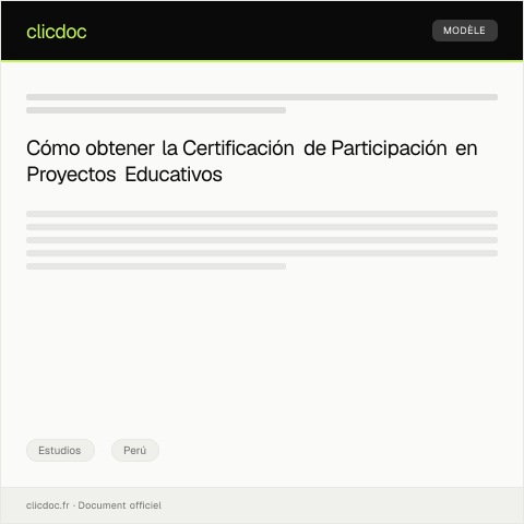 Vista previa del documento Certificación de participación en proyectos educativos — Estudios, Perú