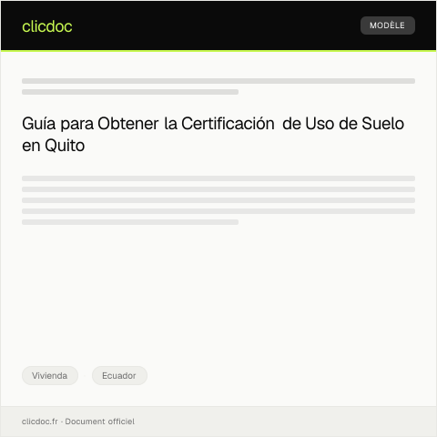 Vista previa del documento Certificación de Uso de Suelo a través del Portal del Municipio de Quito — Vivienda, Ecuador