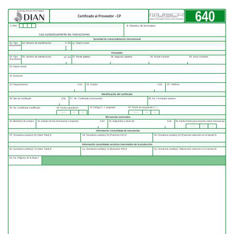 Vista previa del documento Certificado al Proveedor — Año 2009, Colombia (CERFA n°F640-2009)