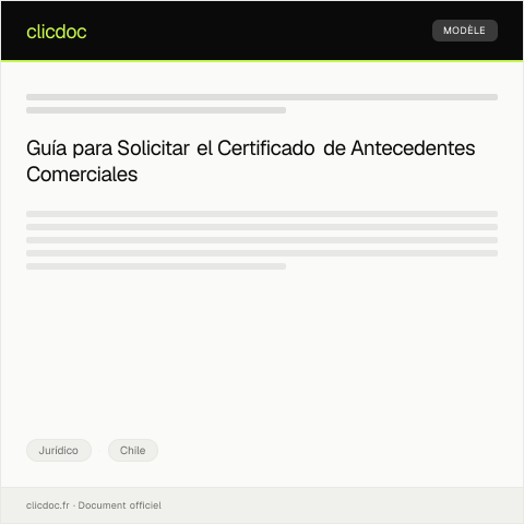 Vista previa del documento Certificado de antecedentes comerciales — Jurídico, Chile