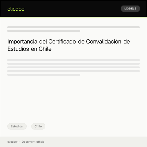Vista previa del documento Certificado de Convalidación de Estudios — Estudios, Chile