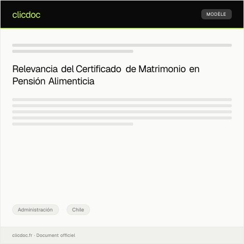 Vista previa del documento Certificado de matrimonio para trámite de pensión alimenticia — Administración, Chile