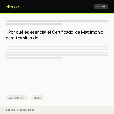 Vista previa del documento Certificado de matrimonio para trámite de visa — Administración, México