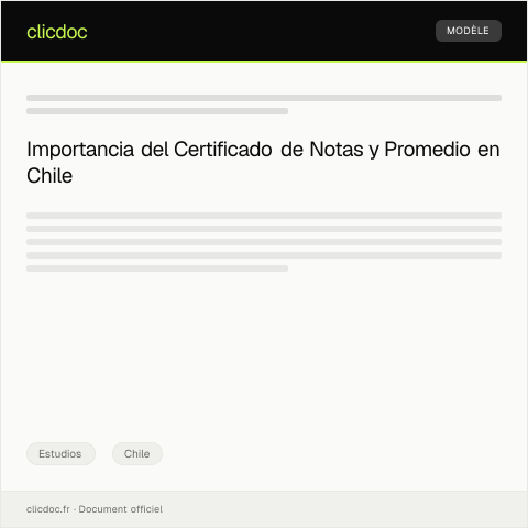 Vista previa del documento Certificado de Notas y Promedio — Estudios, Chile