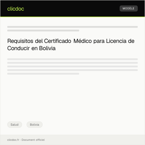 Vista previa del documento Certificado Médico para Trámite de Licencia de Conducir — Salud, Bolivia
