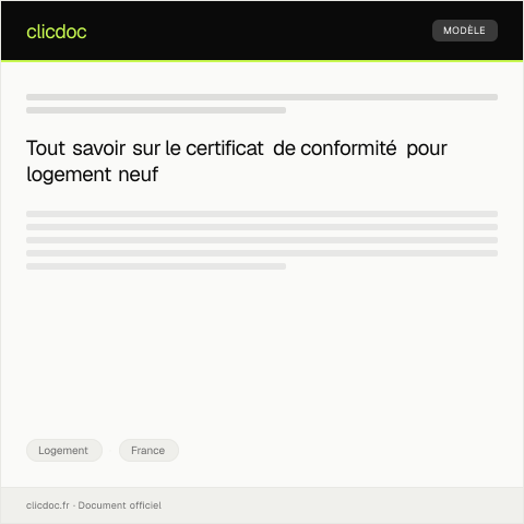 Aperçu du document Certificat de conformité pour logement neuf — Logement, France