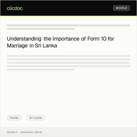 Document preview: Certificate of Single Status – Form 10 — Family, Sri Lanka